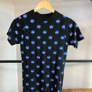 NASA Black T-Shirt with Blue Logos